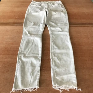 Mother The Double Fray Charmer Jeans Women 25 White Mid Rise Distressed Raw Hem - Picture 1 of 14