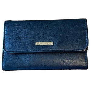 S Collection Black Faux Leather ID Card Holder  Purse 4x6" Billfold ID Credit - Picture 1 of 7