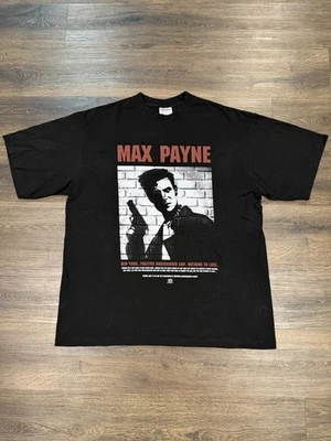 Max Payne Vintage Y2K Grunge Style Rockstar Video Game Promo Shirt Size XL - Image 1 of 2