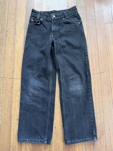 Vintage Levis 550 Jeans Size 9 Boys Orange Tab Relaxed Fit Black Denim 90s 23x23 - Picture 1 of 7