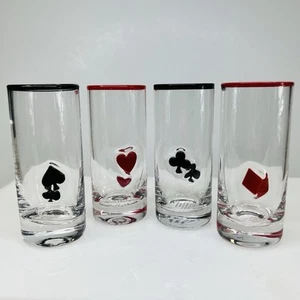 BICCHIERI SHOT NEW STYLE Anthropologie Dupe POKER Icon - Set di 4 - MOLTO RARI - Foto 1 di 3