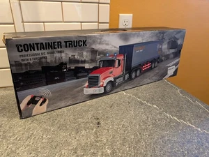 RC Semi Truck Toy with Trailer 1:24 Container Truck with LED Lights & Music - Picture 1 of 14