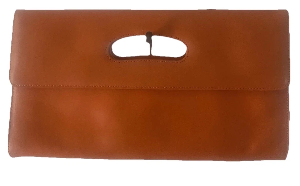 Hobo International Bolso de Mano de Cuero Bolso sin asas Cartera Naranja Boho Chic De Colección Foto 1 de 4