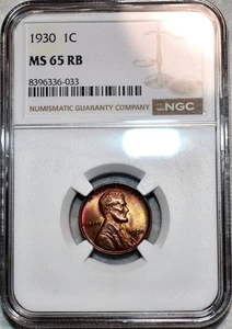 NGC MS-65 RB 1930-P Lincoln Cent, Gorgeous, Richly Toned, Red-Brown Gem! - Picture 1 of 2