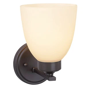 62202-2, One-Light Metal Bathroom Vanity Wall Light Fixture, 5" Wide, Transit... - Picture 1 of 6
