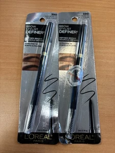 (2) L'Oréal Brow Stylist Definer 390 Dark Brunette Ultra-Fine Tip - Picture 1 of 3