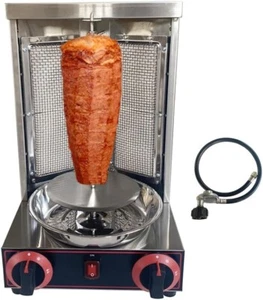 LP Gas Shawarma Grill Machine Vertical Broiler Gyro Machine with 2 Burners - Picture 1 of 23