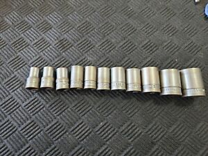 VINTAGE ARMSTRONG 11 PIECE 1/2" DRIVE 12 POINT SOCKET SET ARMALOY USA MADE RARE