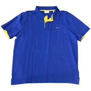 Gant Contrast Pique Polo Shirt Blue Size L - Picture 1 of 1
