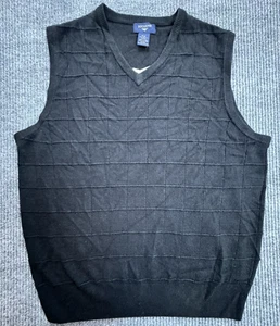 Dockers Vest Mens Medium Black Checkered Sleeveless Sweater Golf Casual New - Bild 1 von 8