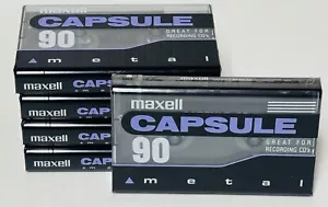 Lot of 5 - Maxell Capsule 90 - Metal Cassette Tape - IEC Type IV - New Sealed - Picture 1 of 8