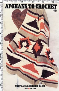 "Afghans to Crochet" ©1981 Coats & Clark Leaflet Book 291 15 Pages - Picture 1 of 3