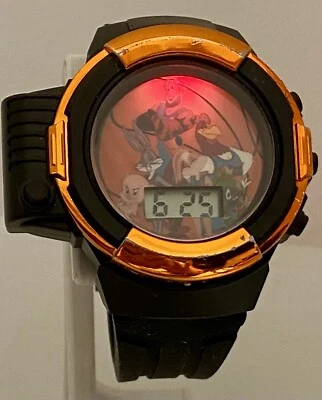 SPACE JAM A NEW LEGACY WATCH FRESH BATTERY Time/Date Flashlight Black Silicone - Image 1 of 4