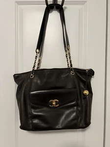 Chanel 24k Black Caviar Large Front Pocket Tote With Orig. Box, Dust Bag And + - Picture 1 of 21