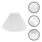 Pleated Lamp Shade Cloth Light Cover for Living Room (White)