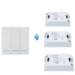 DIY 230V Funk Ein-/Ausschalter 433 RF Empfänger Modul Wandschalter Licht Taster - Bild 1 von 24