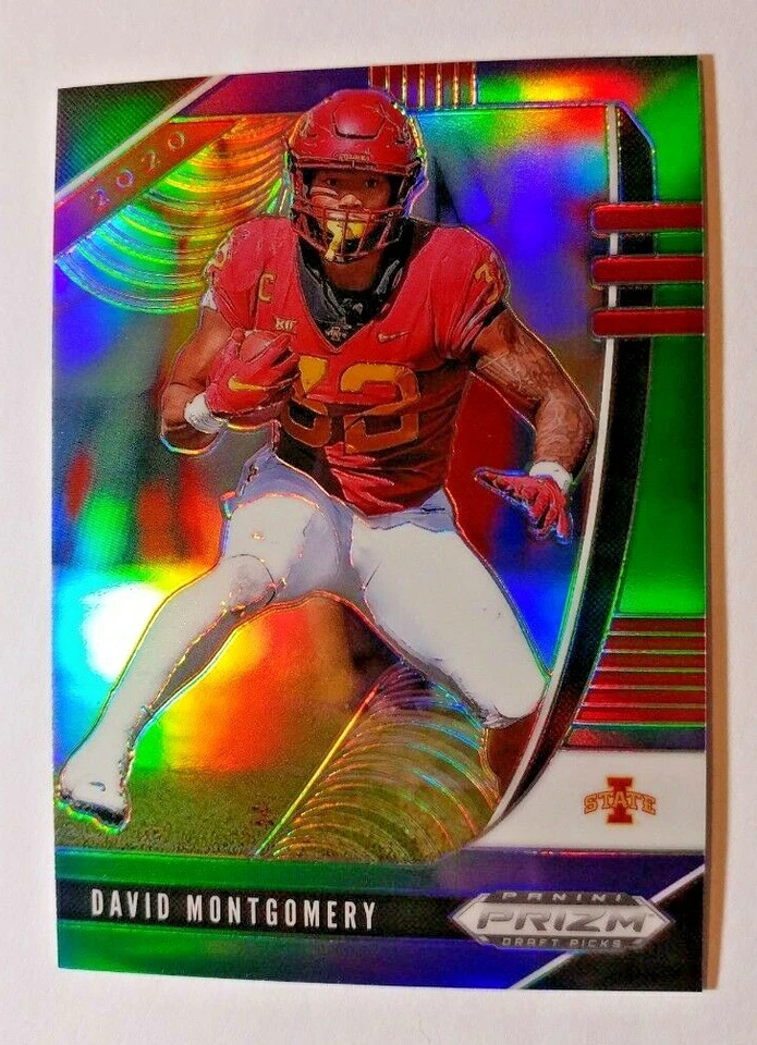 2020 PRIZM DRAFT PURPLE GREEN PRIZM DAVID MONTGOMERY 105/199 - Image 1 of 2