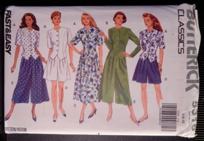 Butterick 5316 misses' top, skirt and split-skirt pattern size 6-8-10 uncut - Image 1 of 2