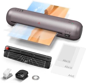 Laminatore, Macchina A4, Laminatore da Scrivania Caldo e Freddo con Fogli di Laminazione 30pz - Foto 1 di 8