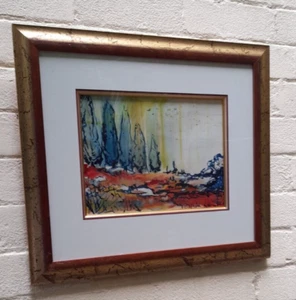 Watercolour Australian Abstract Art ''Late Afternoon Toscany '' Vintage Art - Picture 1 of 10