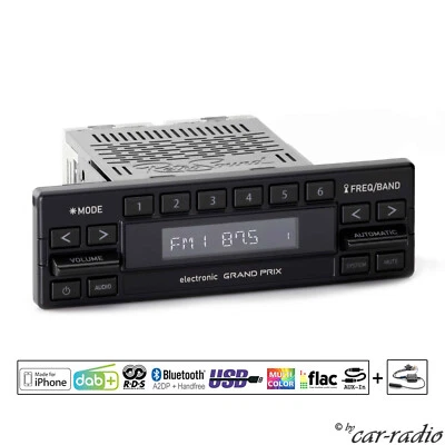 Retrosound Grand Prix Retro Autoradio DAB+ Bluetooth Radio MP3 USB Motor-6DAB - Bild 1 von 4