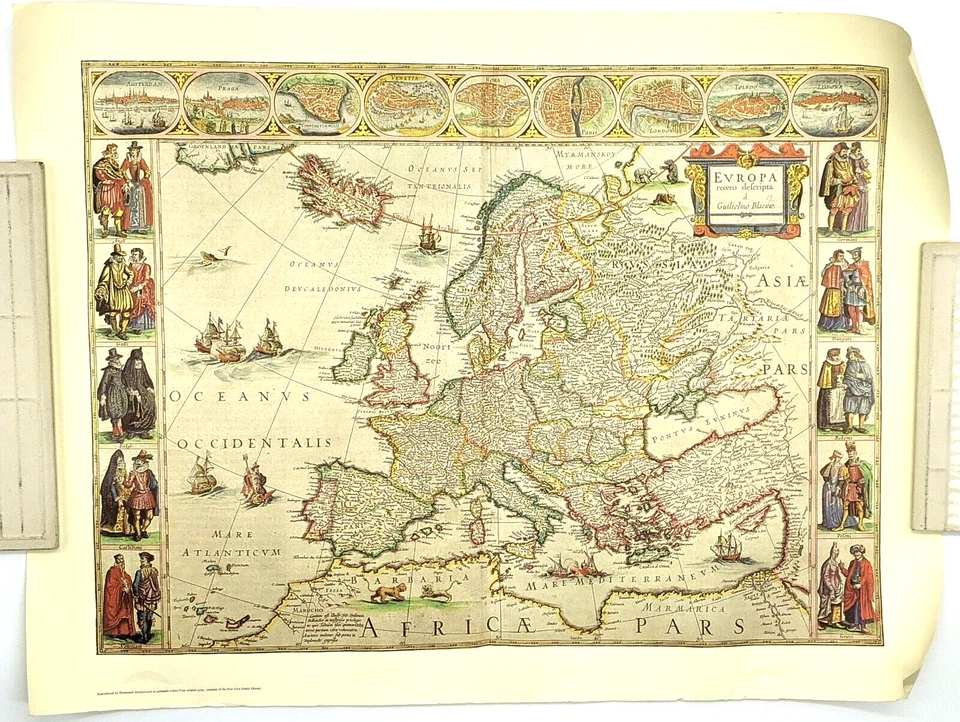 Map of Europe: Recens Descripta à Guilielmo Blaeuw - Lithography of Antique Map - Image 1 of 4