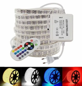 1m-25m 5050 LED RGB Streifen Stripe 230V 220V Wasserdicht Band Leiste Lichtband - Bild 1 von 14