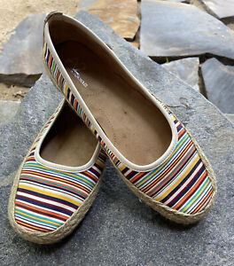 Aerosoles Women Sz 7.5M Multicolor Espadrilles Fabric Shoes Rock Solid