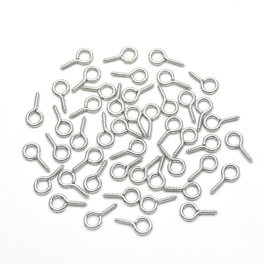 Pequeños mini alfileres para ojos alfileres para ojos ganchos ojales tornillo roscado hágalo usted mismo fabricación de joyas Foto 1 de 4