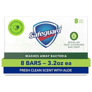 Safeguard Bath Bar Soap, Fresh Clean Scent with Aloe, 3.2 oz (8 Count) - Picture 1 of 7
