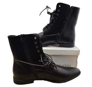 Giovanni Mens Smart lace up Chelsea Ankle Boots Black leatherette formal size 11 - Picture 1 of 10