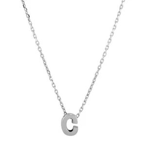Collana delicata in argento sterling 925 mini piccola lettera iniziale C - Foto 1 di 2