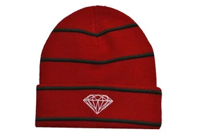 Diamond Supply Co. a RAYAS Rojo Blanco Negro Verde a Rayas Para Hombre Gorra Sombrero Gorro - Imagen 1 de 1
