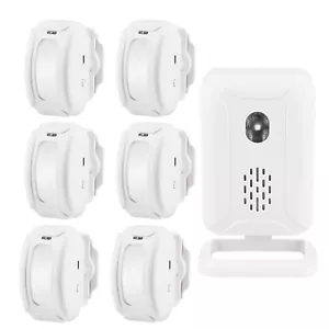 Wireless Entry Door Bell Welcome Motion Sensor Detector Alert 1Receiver 6 Sensor - Picture 1 of 12