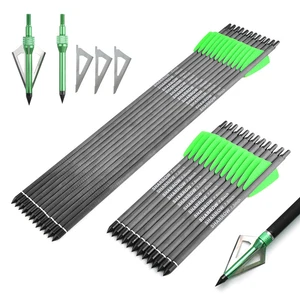 7.5/15 Zoll Carbon Pfeile Armbrust Bolzen Klinge Pfeilspitzen Bogenschießen Jagd - Picture 1 of 16