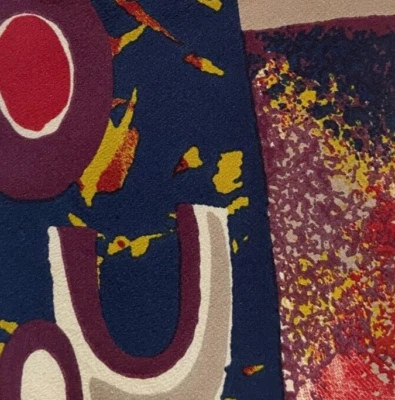 Blue Maroon Taupe Abstract Silk Tie Foto 1 de 4