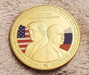 Donald Trump Goldmünze Vereinigte Staaten von Amerika USA Flagge Putin Russland Old Man UK - Bild 1 von 12