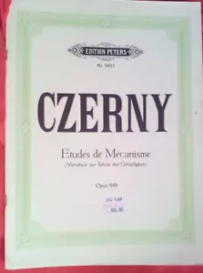 S/H BC1 SHEET MUSIC BOOK CZERNY OPUS 849 No 2611 EDITION PETERS MECANISME 55 PAG - Picture 1 of 5