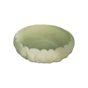 VINTAGE FENTON SATIN CUSTARD GLASS BOWL WATER LILY PATTERN 8.5" (OKEB-03-001) - Picture 1 of 5