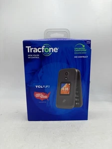 TracFone TCL Flip 2 8GB Black Prepaid Locked T408DL - Picture 1 of 7