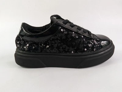 Zapatillas deportivas DKNY para niños negras charol sintético lentejuelas Reino Unido 11 Foto 1 de 4