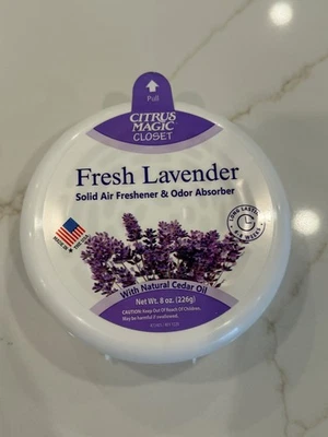 Ambientador sólido absorbente de olores Citrus Magic para armarios lavanda fresca Foto 1 de 2