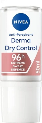 NIVEA Derma Dry Control Antiperspirant 96h Deodorant Roll-On (50 ML) Womens