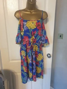 cold shoulder Summer Dress Women's uk 18 pully waist hols beach - Picture 1 of 2