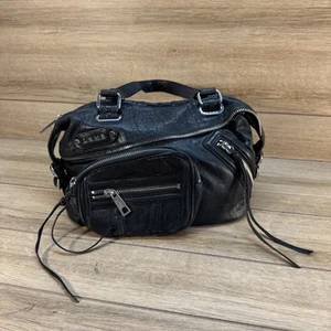 L.A.M.B. Bolso de mano con cremalleras de cuero negro Gwen Stefani - Imagen 1 de 10