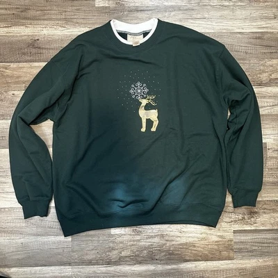 Suéter de Natal vintage M&C Sportswear com logotipo de rena costurado tamanho XL - Imagem 1 de 4