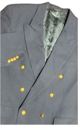 Abrigo Deportivo AUSTIN REED Para Hombre 44R Azul Marino Lana Dorado Botones Blazer Chaqueta EE. UU. Foto 1 de 4
