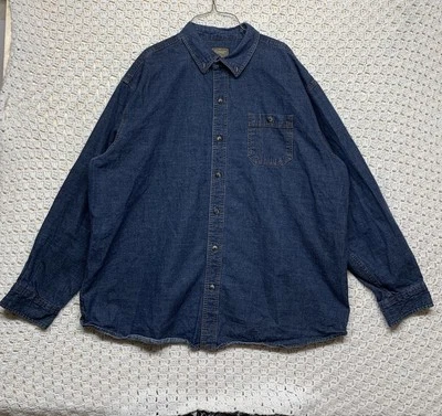 CE Schmidt Workwear Denim Shirt Mens Sz 2X Blue Jean Button Down Long Sleeve - Image 1 of 4