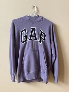 Gap Teen Size 12 Purple Oversized Hoodie Blue And White Logo - Picture 1 of 3