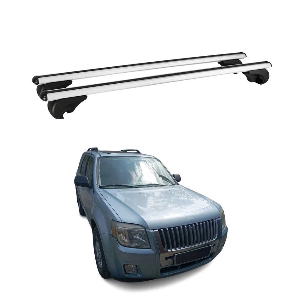 Lockable Roof Rack Cross Bars Luggage Carrier for Mercury Mariner 2008-2011 Gray - Image 1 of 4